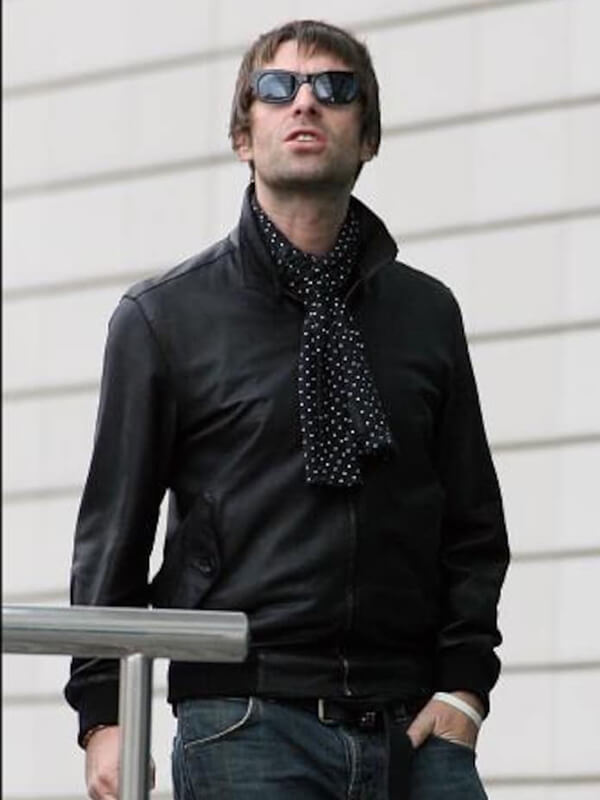 Liam Gallagher Black Leather Biker Jacket