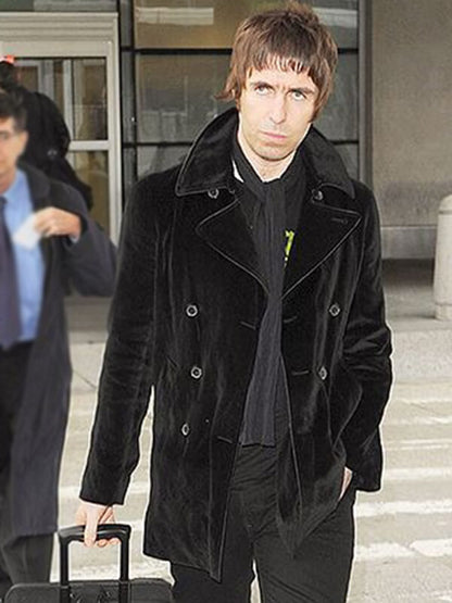 Liam Gallagher Velvet Black Coat