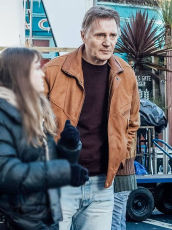 Liam Neeson 4 Kids Walk Into a Bank Suede Jacket