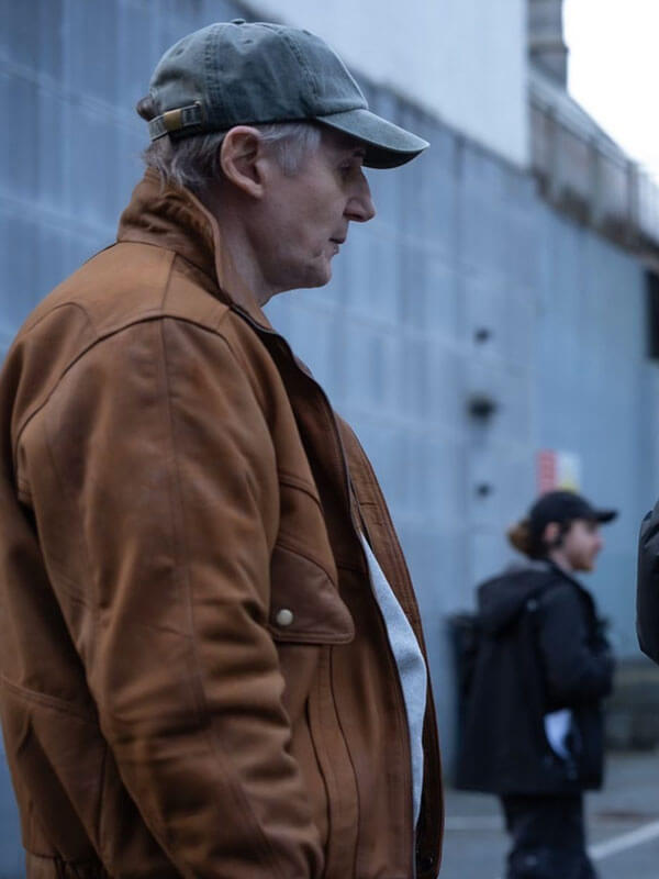 Liam Neeson 4 Kids Walk Into a Bank Suede Jacket