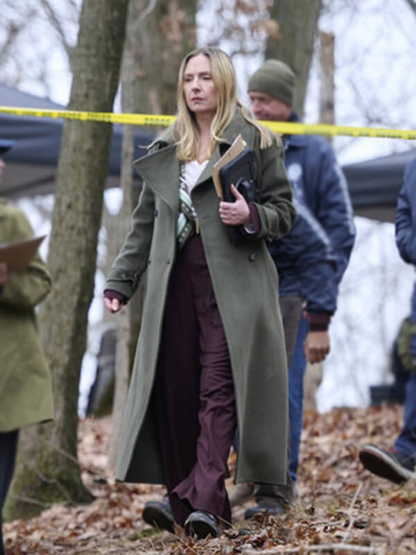 Line of Fire 2026 Hope Davis Green Wool Coat