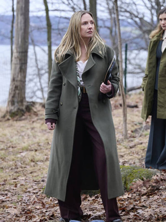 Line of Fire 2026 Hope Davis Green Wool Coat
