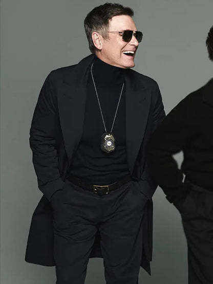 Line of Fire 2026 Peter Krause Black Wool Coat