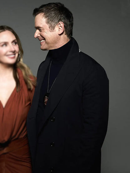 Line of Fire 2026 Peter Krause Black Wool Coat
