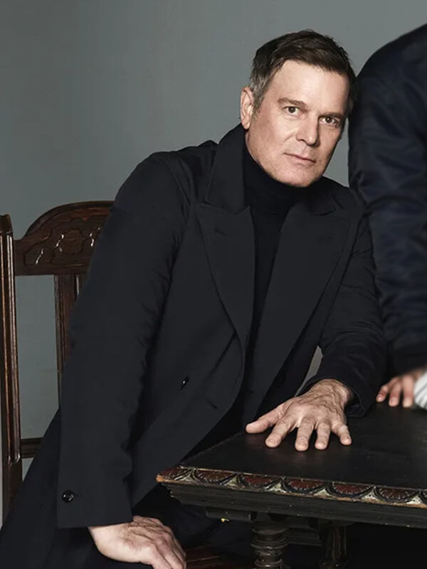Line of Fire 2026 Peter Krause Black Wool Coat
