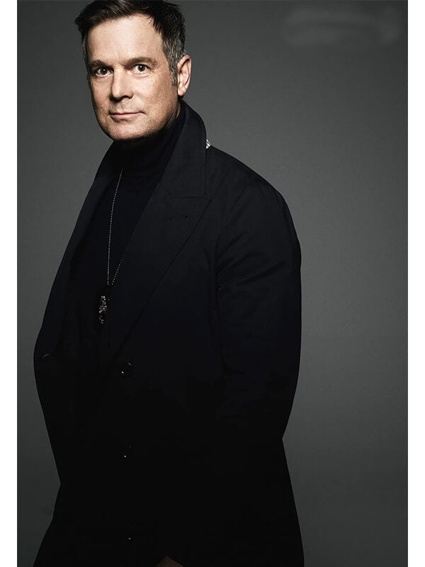 Line of Fire 2026 Peter Krause Black Wool Coat