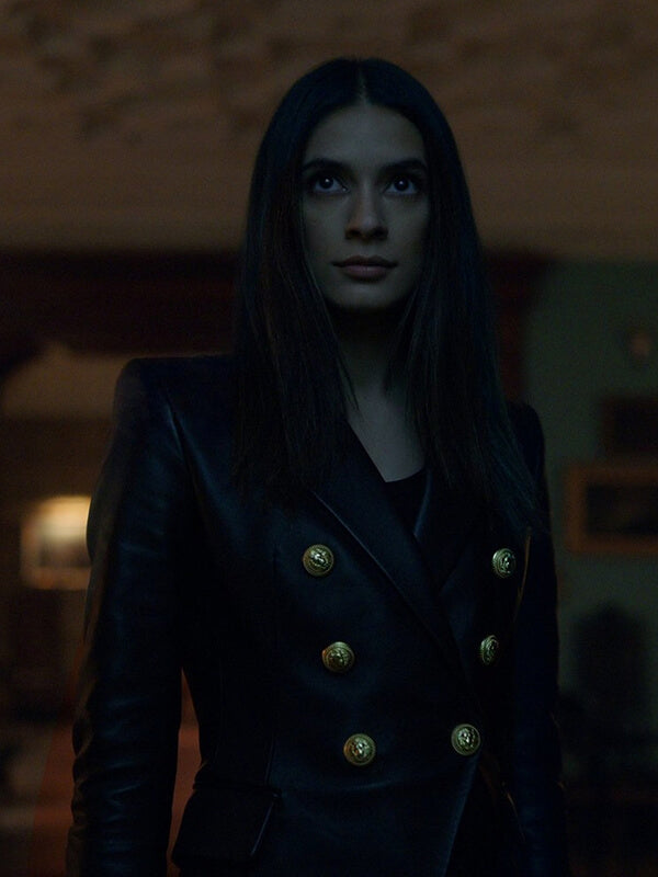 Locke & Key Laysla De Oliveira Black Leather Blazer