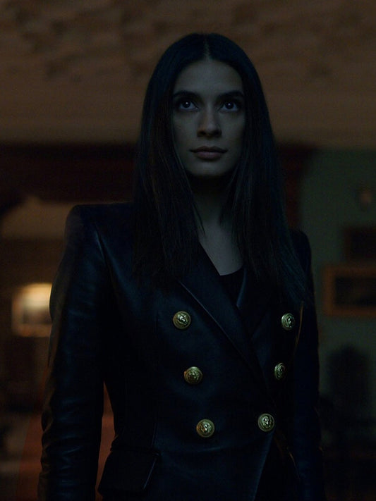 Locke & Key Laysla De Oliveira Black Leather Blazer