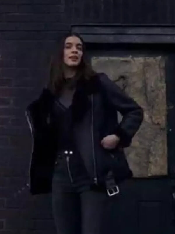 Locke & Key Laysla De Oliveira Black Shearling Jacket