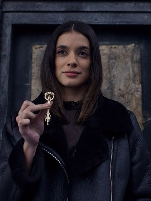 Locke & Key Laysla De Oliveira Black Shearling Jacket