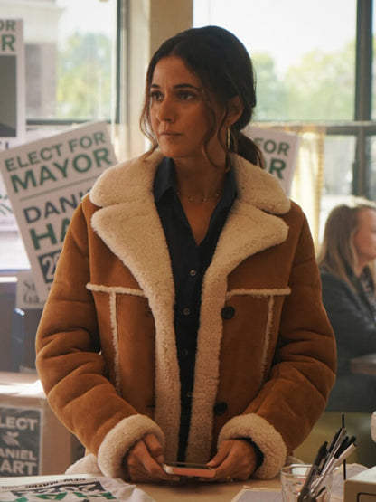 Lois Lana Lang Superman 2025 Suede Shearling Coat