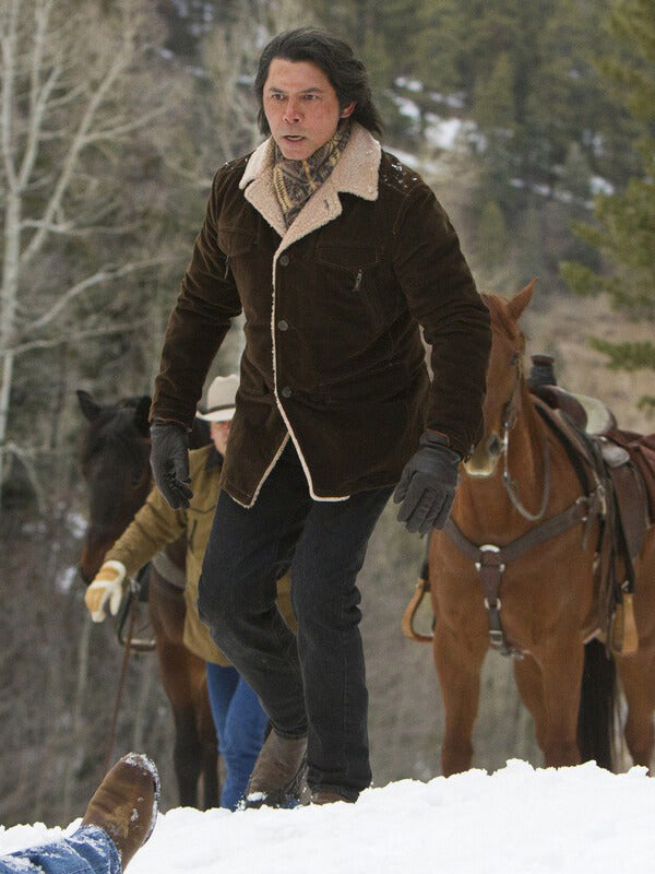 Lou Diamond Phillips Longmire Brown Shearling Coat