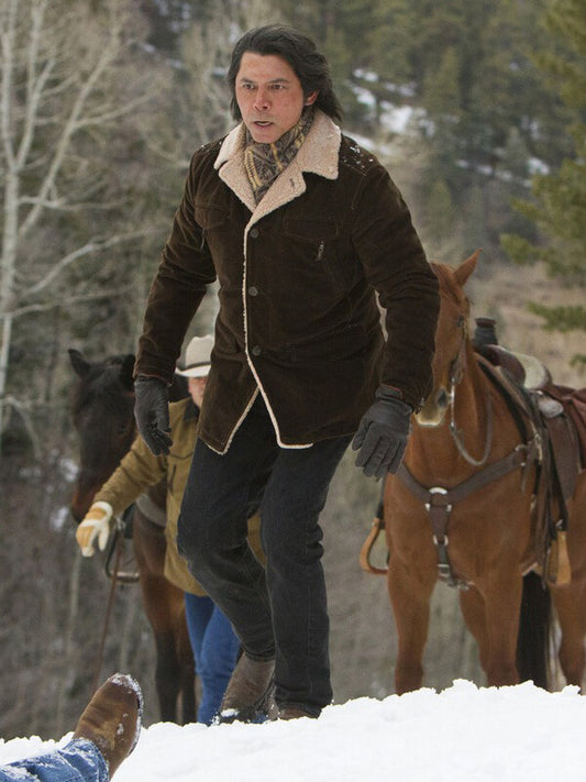 Lou Diamond Phillips Longmire Brown Shearling Coat