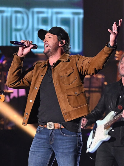 Luke Bryan American Idol 2026 Suede Leather Jacket