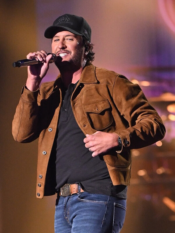 Luke Bryan American Idol 2026 Suede Leather Jacket