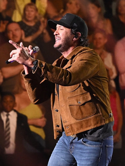 Luke Bryan American Idol 2026 Suede Leather Jacket