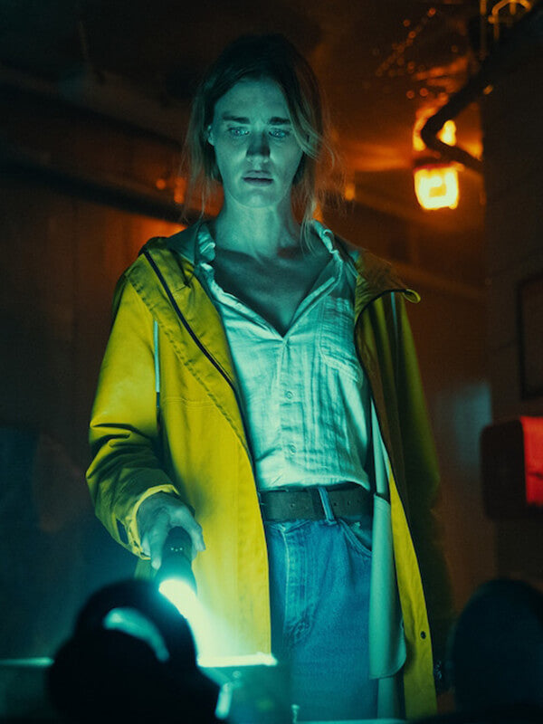 Mackenzie Davis Below 2026 Yellow Raincoat