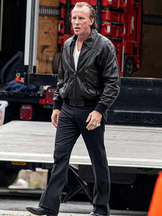 Madden 2026 Christian Bale  Black Leather Jacket