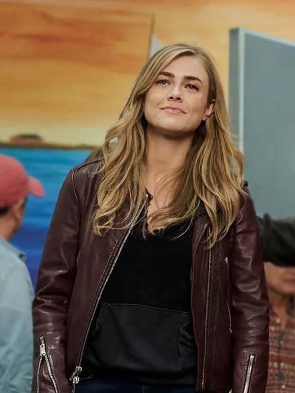 Manifest Melissa Roxburgh Burgundy Leather Jacket