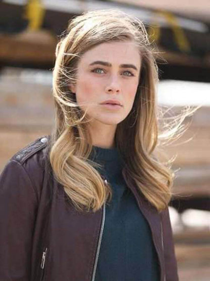 Manifest Melissa Roxburgh Burgundy Leather Jacket