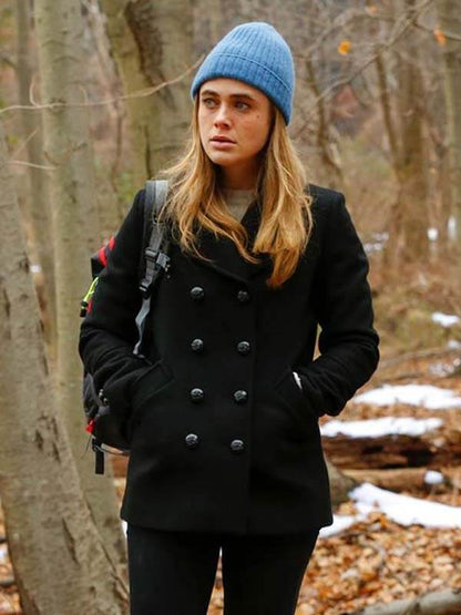 Manifest Michaela Stone Black Wool Peacoat