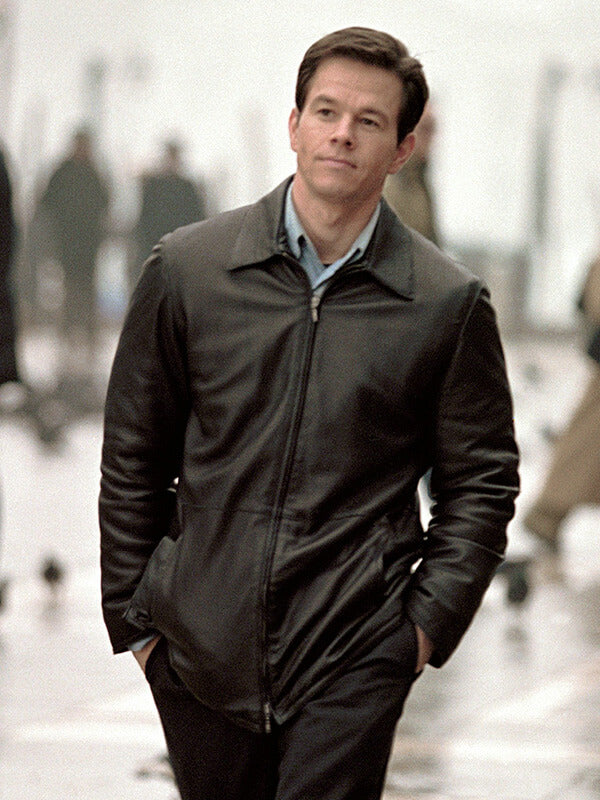 Mark Wahlberg The Italian Job Black Leather Jacket