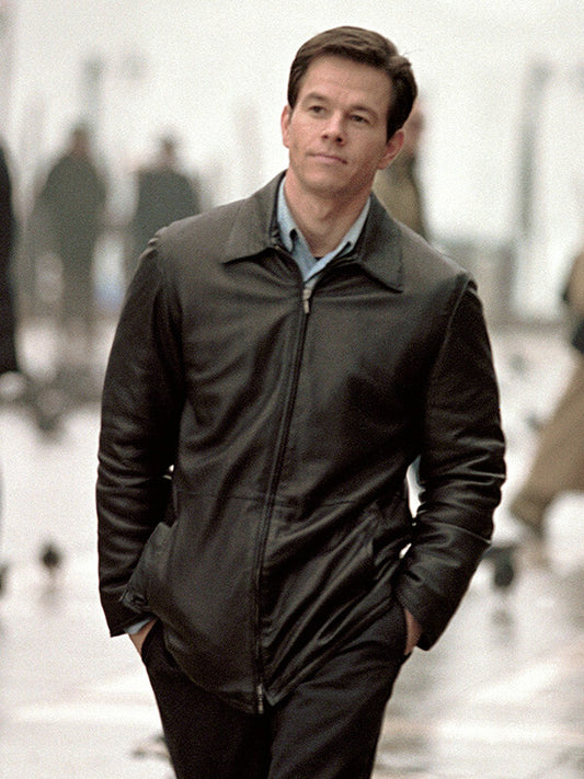 Mark Wahlberg The Italian Job Black Leather Jacket