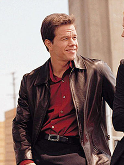 Mark Wahlberg The Italian Job Black Leather Jacket