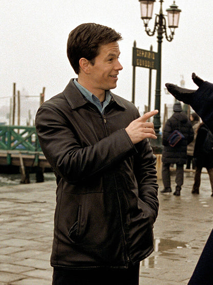 Mark Wahlberg The Italian Job Black Leather Jacket