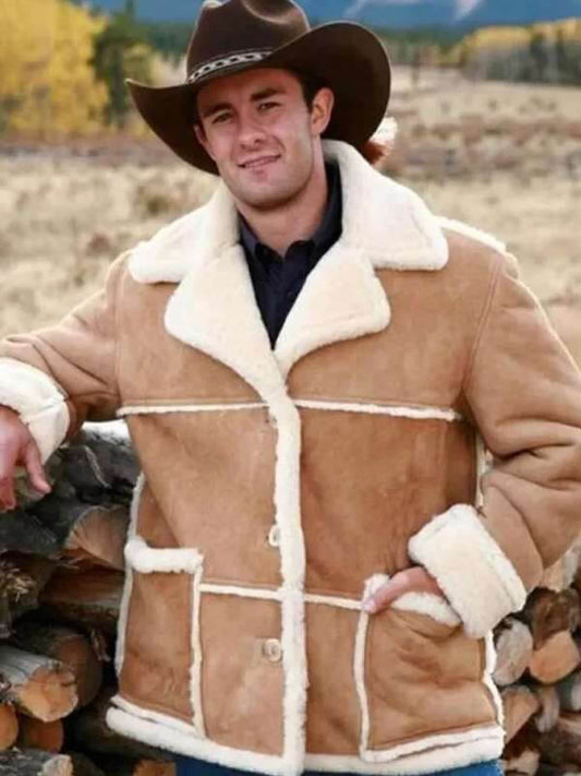 Marlboro Man Brown Suede Shearling Jacket