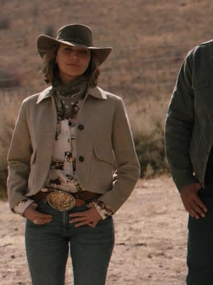 Marshals 2026 Arielle Kebbel Suede Leather Jacket