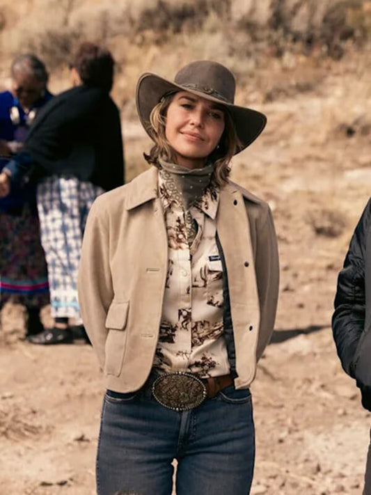 Marshals 2026 Arielle Kebbel Suede Leather Jacket
