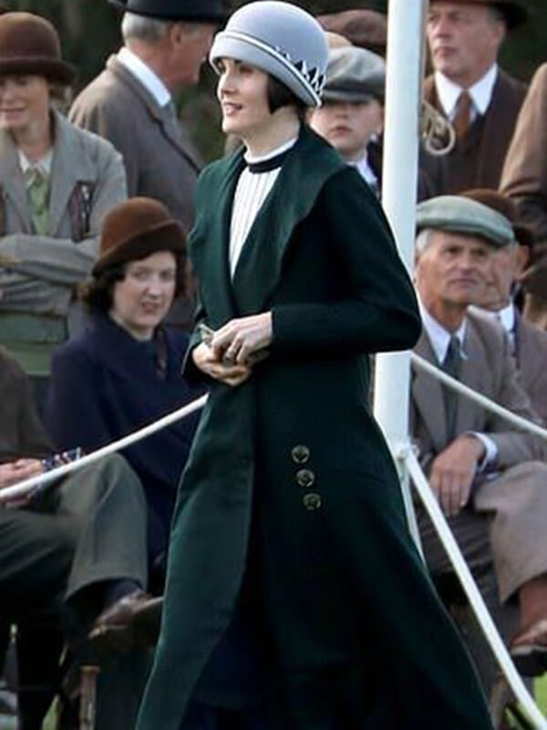 Mary Crawley Downton Abbey Green Wool Coat