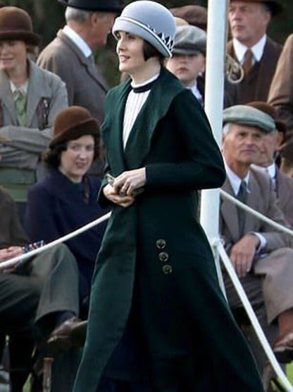 Mary Crawley Downton Abbey Green Wool Coat