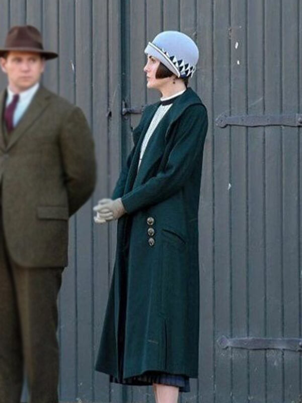 Mary Crawley Downton Abbey Green Wool Coat