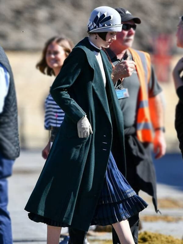 Mary Crawley Downton Abbey Green Wool Coat