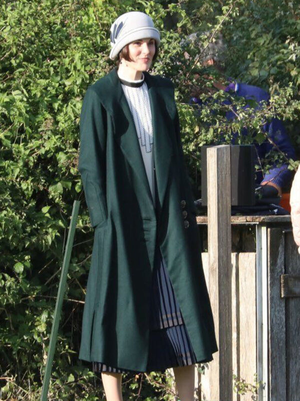 Mary Crawley Downton Abbey Green Wool Coat