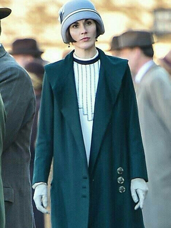 Mary Crawley Downton Abbey Green Wool Coat