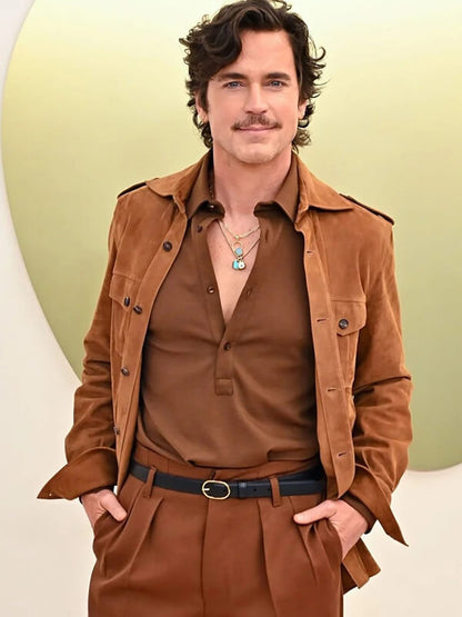 Matt Bomer Outcome 2026 Premiere Brown Suede Jacket