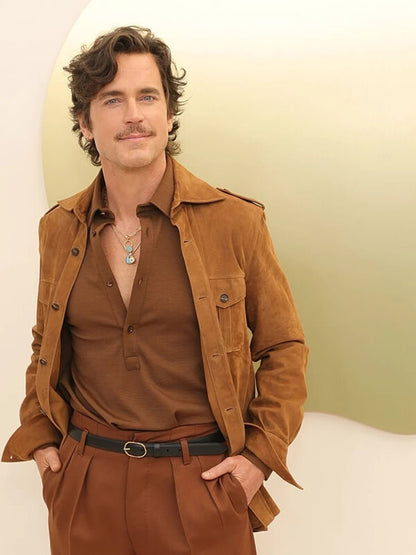 Matt Bomer Outcome 2026 Premiere Brown Suede Jacket