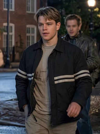 Matt Damon Good Will Hunting Black Cotton Jacket