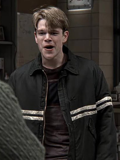 Matt Damon Good Will Hunting Black Cotton Jacket