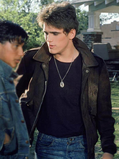Matt Dillon The Outsiders 1983 Brown Leather Jacket