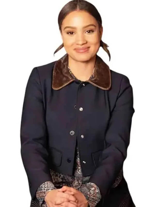 May Grant 9-1-1 S09 Corrine Massiah Blue Wool Jacket
