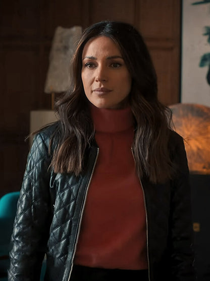 Maya Stern Fool Me Once Black Bomber Jacket