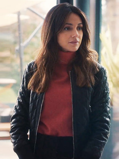 Maya Stern Fool Me Once Black Bomber Jacket