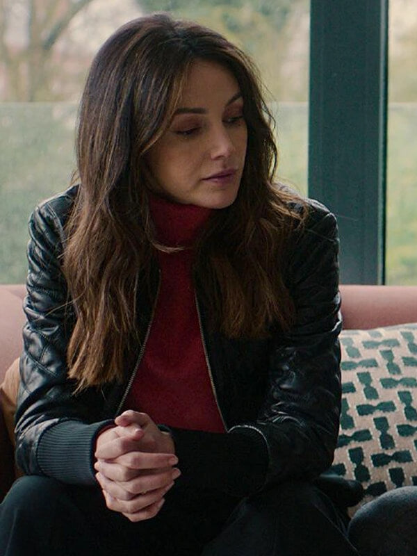 Maya Stern Fool Me Once Black Bomber Jacket