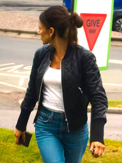 Maya Stern Fool Me Once Black Bomber Jacket