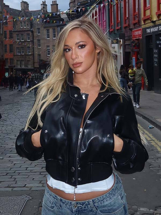 Megan Bayne London 2026 Black Leather Jacket