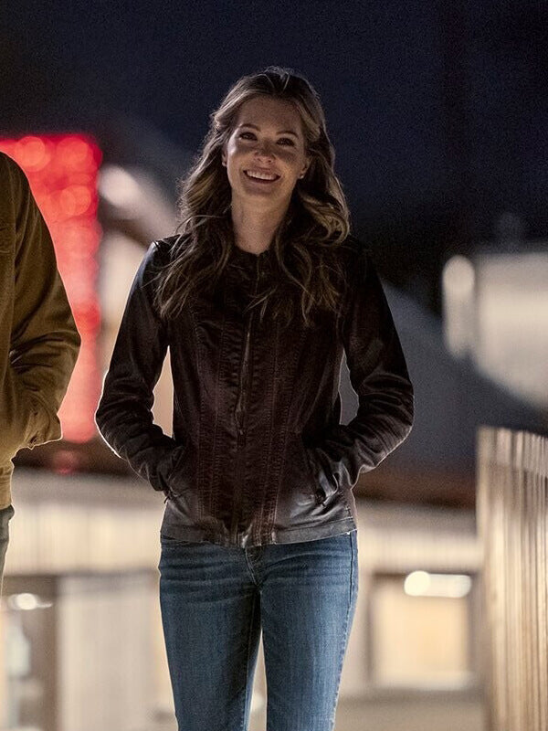 Meghann Fahy The Unbreakable Brown Leather Jacket